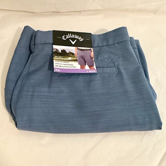 New Callaway Golf Shorts Size W40 Blue Opti-Dri Moisture Wicking Stretch Dressy - Picture 14 of 15